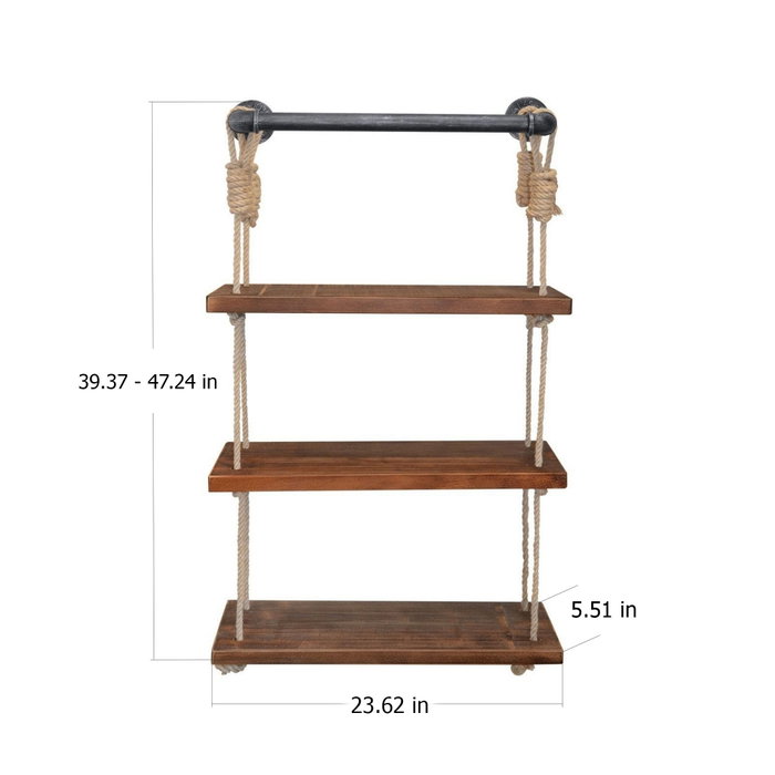 Hanah Home Estantería de Pared Gar005 en Nogal y Negro Hanah Home Estantería de Pared Gar005 en Nogal y Negro
